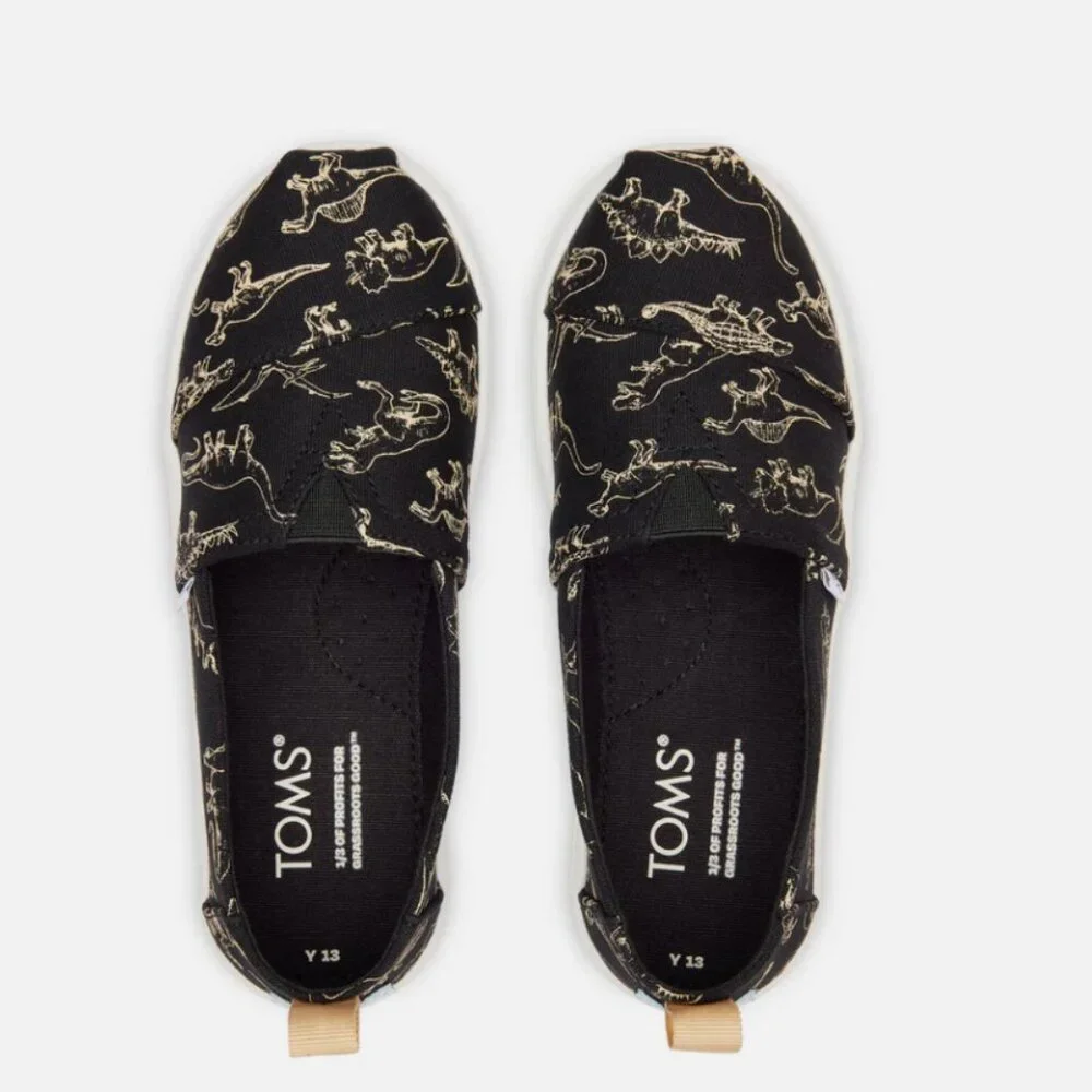TOMS Youth Alpargata Dino Kids Shoes - Size Youth 5.5